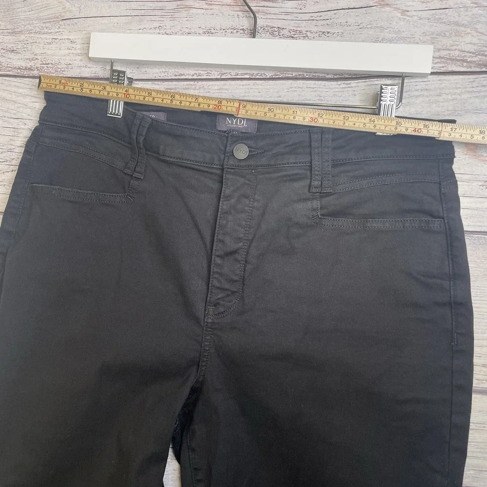 NYDJ Bailey Relaxed Jeans 14 Stretch Black Straight Leg Lift Tuck Ankle Jeans - Picture 14 of 16